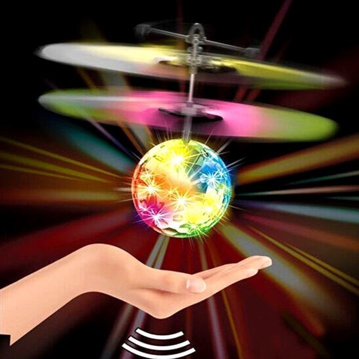懸浮飛天小仙女 抖音同款七彩光水晶球手勢懸浮感應飛行器耐摔遙控發光的兒童玩具