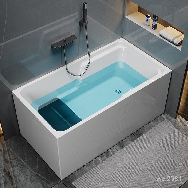 深泡小戶型浴缸 傢用坐式亞剋力浴缸 獨立日式迷你浴缸 小浴缸0.9-1.7米 洗澡浴缸