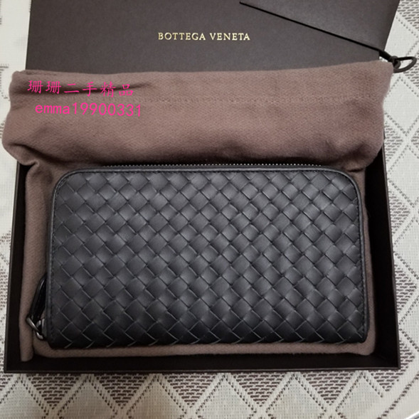 珊珊二手 BOTTEGA VENETA 寶緹嘉 BV經典編織長款錢包 拉鍊長夾 皮夾 114076 男女同款 現貨免運