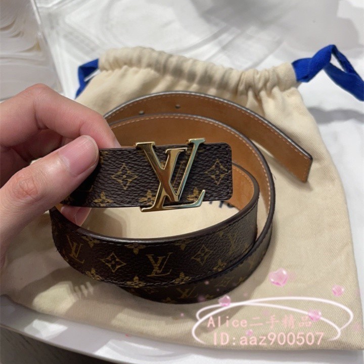 現貨二手 LV 路易威登 mini Monogram 腰帶 棕色老花 寬2.5CM 女款腰帶 皮帶 M9781