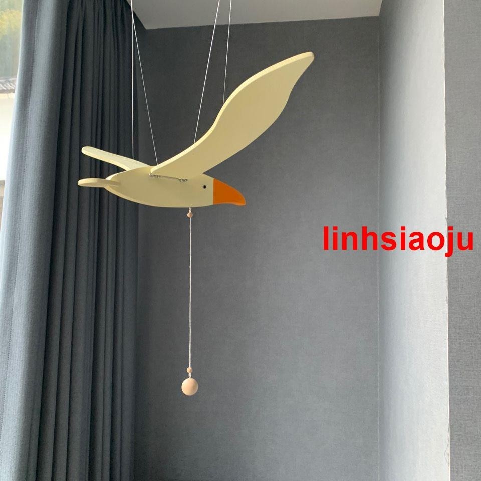 &lt;😴💤.精選推薦]北歐手工陽臺飛鳥房會飛的海鷗吊飾空中平衡懸掛件裝飾品風車
