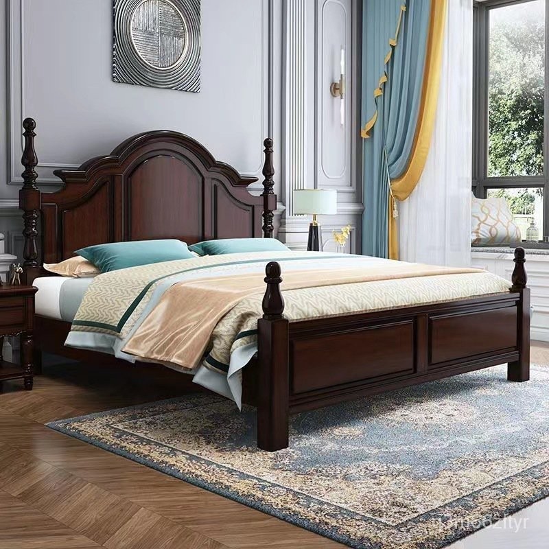 【怡然之傢】美式實木床1.8米雙人床主臥2米婚床仿古簡約1.5米氣壓高箱儲物床 QLZU