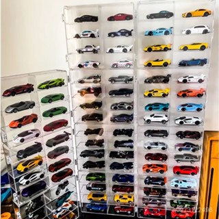臺灣熱賣玩具車模展示架透明模型收納架多美卡收納盒陳列櫃小汽車展示可疊 HOEI