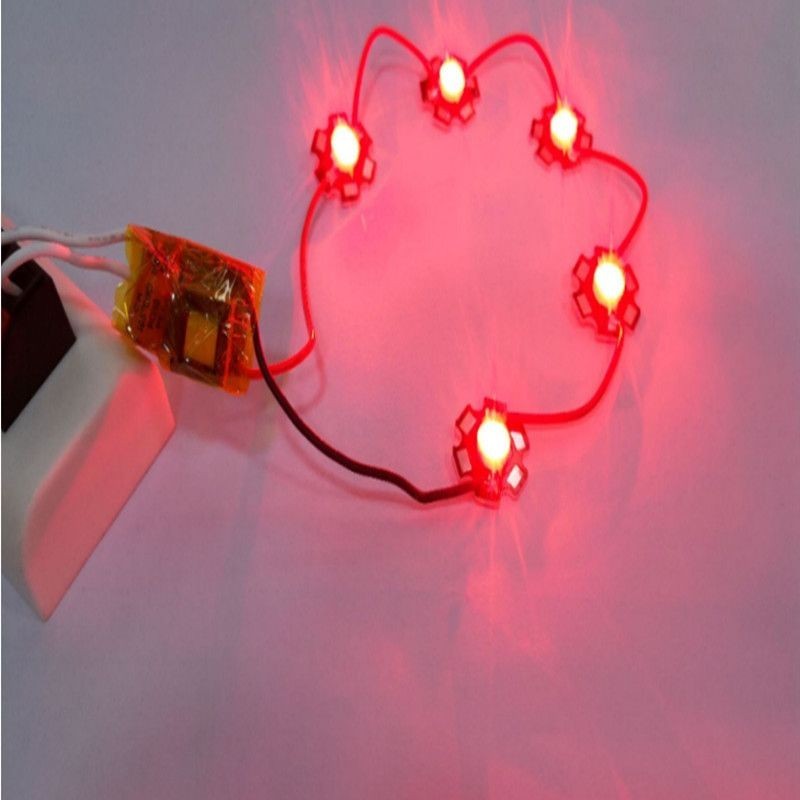 大功率 燈片 高亮LED燈珠1w紅光燈板led燈珠梅花板20mm紅燈籠燈珠 紅色燈板