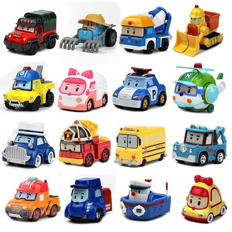 台灣熱賣 28款 城市救援隊poli合金玩具車 波利警車模型 小朋友玩具 安寶 羅依消防車推土機工程車模型 回力車 男孩