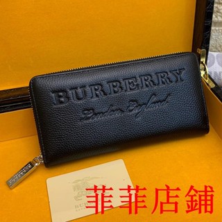 菲菲二手//Burberry巴寶莉長夾男 意大利進口頭層牛皮男包 男生皮夾錢包 真皮錢夾 零錢包 手拿包男生