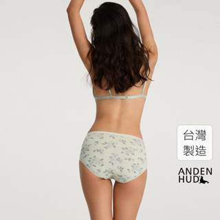 【Anden Hud】Spring Fever．高腰三角內褲(氣息綠-玫瑰格紋) 純棉台灣製