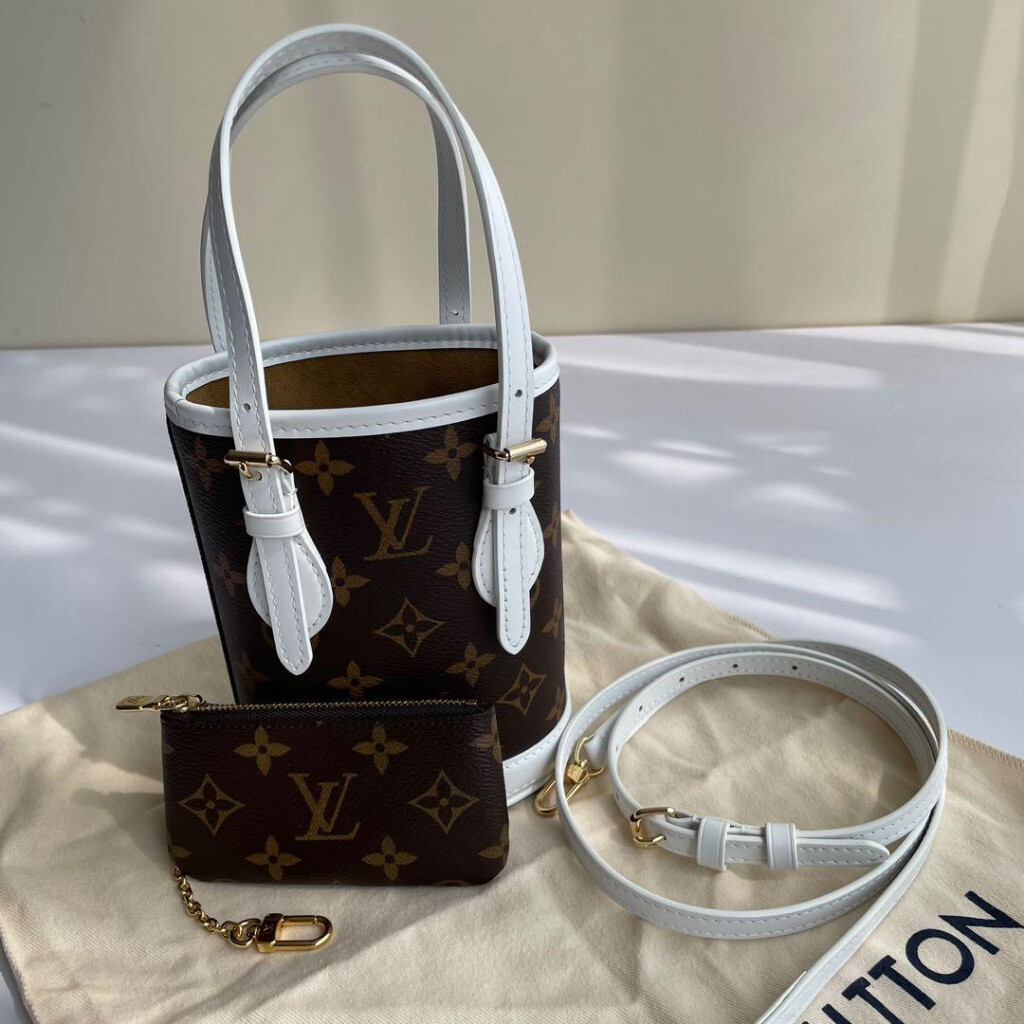 Louis Vuitton 路易威登 LV Match系列 Nano Bucket 經典老花拼皮 水桶包 M81489