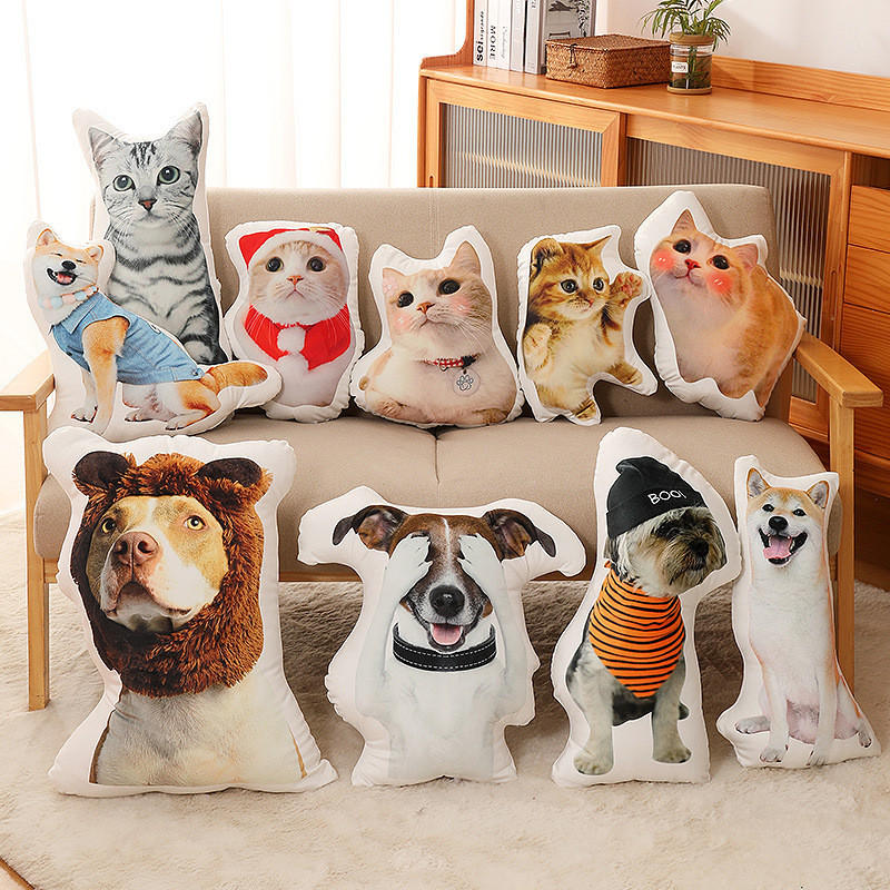 寵物動物照片異形抱枕定製DIY訂做靠枕墊企業LOGO公仔