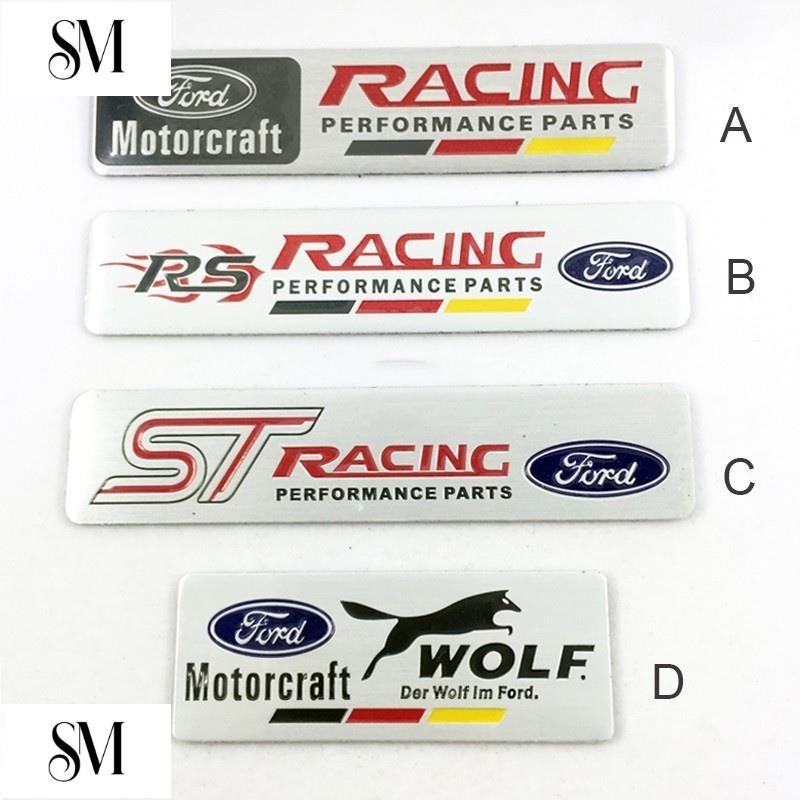 【SYM】1 x鋁製福特ST RS Racing Wolf標誌汽車標誌貼紙