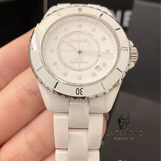 lazladys Chanel 香奈兒 陶瓷錶 J12 38mm 12鑽 白色 自動機械腕錶 H5705