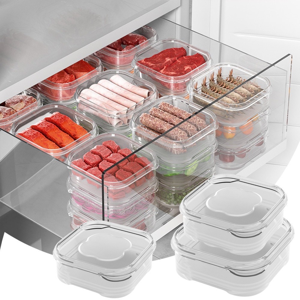 衣酱💖蔬菜水果密封分配盒/冷凍食品收納盒/帶蓋冰箱隔層盒/冷凍肉類儲存保鮮盒/廚房容器/