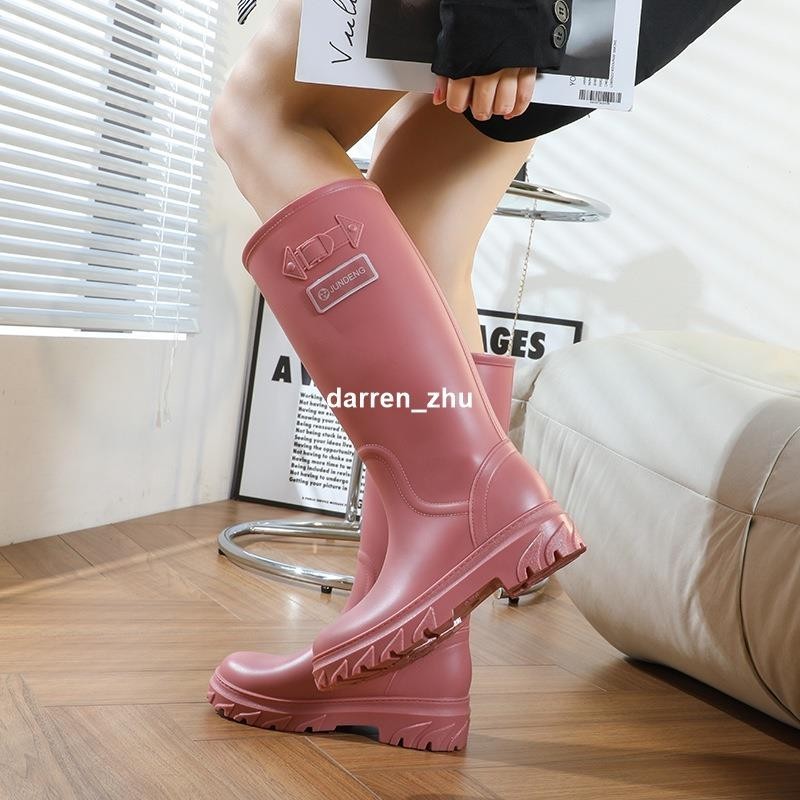 【雨具】新款韓版女士雨鞋加高加厚高筒防水防滑雨靴工作外出塑膠耐磨套鞋 廚房廚師鞋