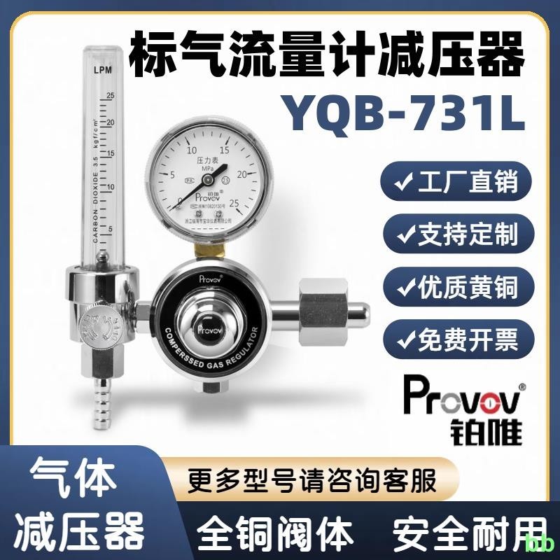 下殺 工廠直銷#標準氣體流量計減壓閥壓力表YQB-731L實驗室尾氣檢測精密儀表