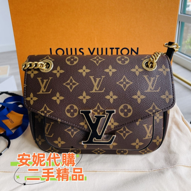 LV 路易威登 PASSY lv 郵差包 翻蓋包 鏈條包肩背包 斜背包 側背包 M45592