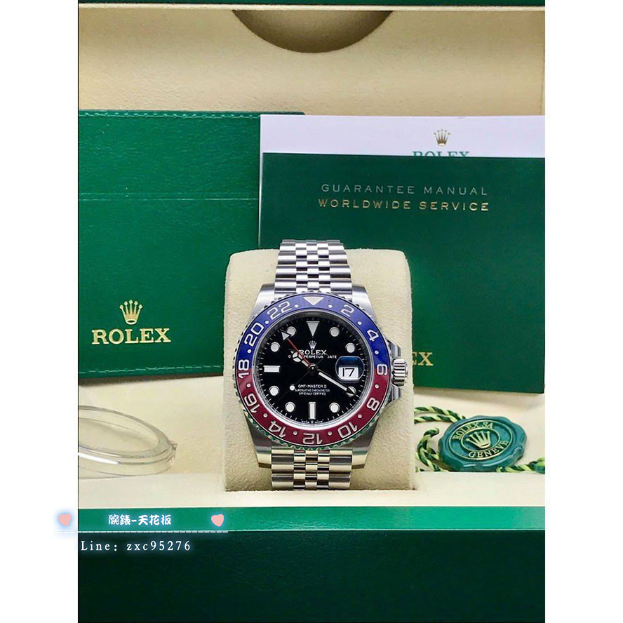 ROLEX勞力士 GMT-MasterII格林威治型126710BLRO百事圈自動上鍊腕腕錶&amp;腕錶