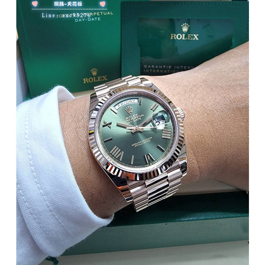 Rolex 228235 勞力士 Day-date Ii 玫瑰金 60周年紀念款 橄欖綠 41Mm 22.03腕錶