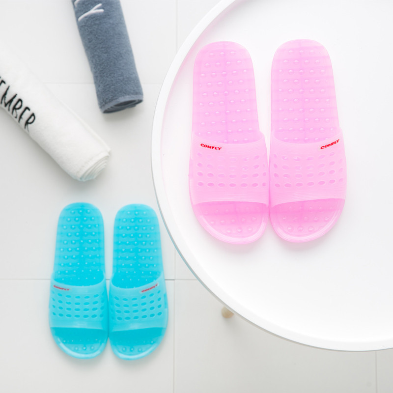 2020新款果凍拖鞋女夏季浴室洗澡防滑平跟硬底水晶塑料居家涼拖鞋