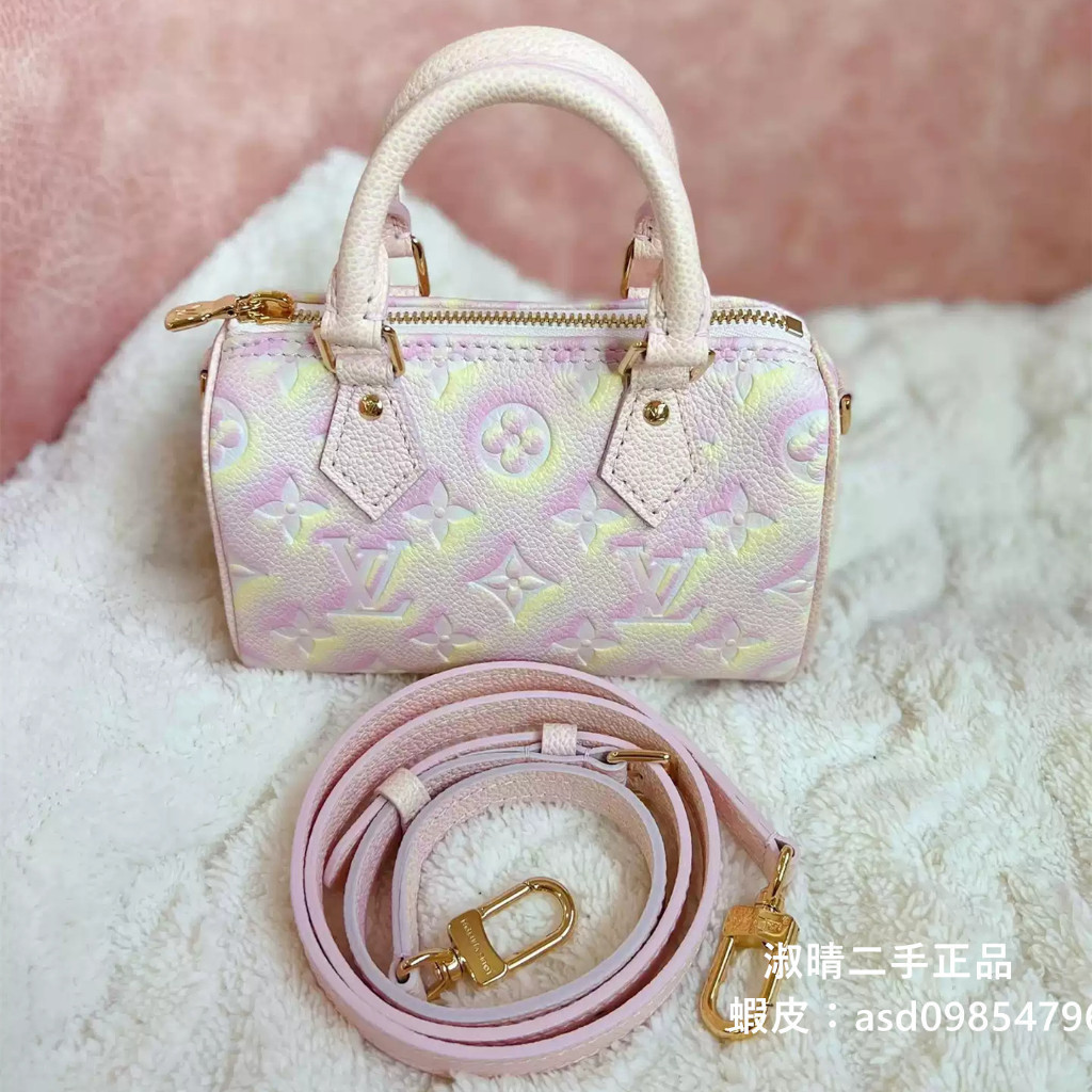 LV NANO SPEEDY 手袋 M81508 路易威登 粉色mini枕頭包 單肩包 斜挎包 mini小方包