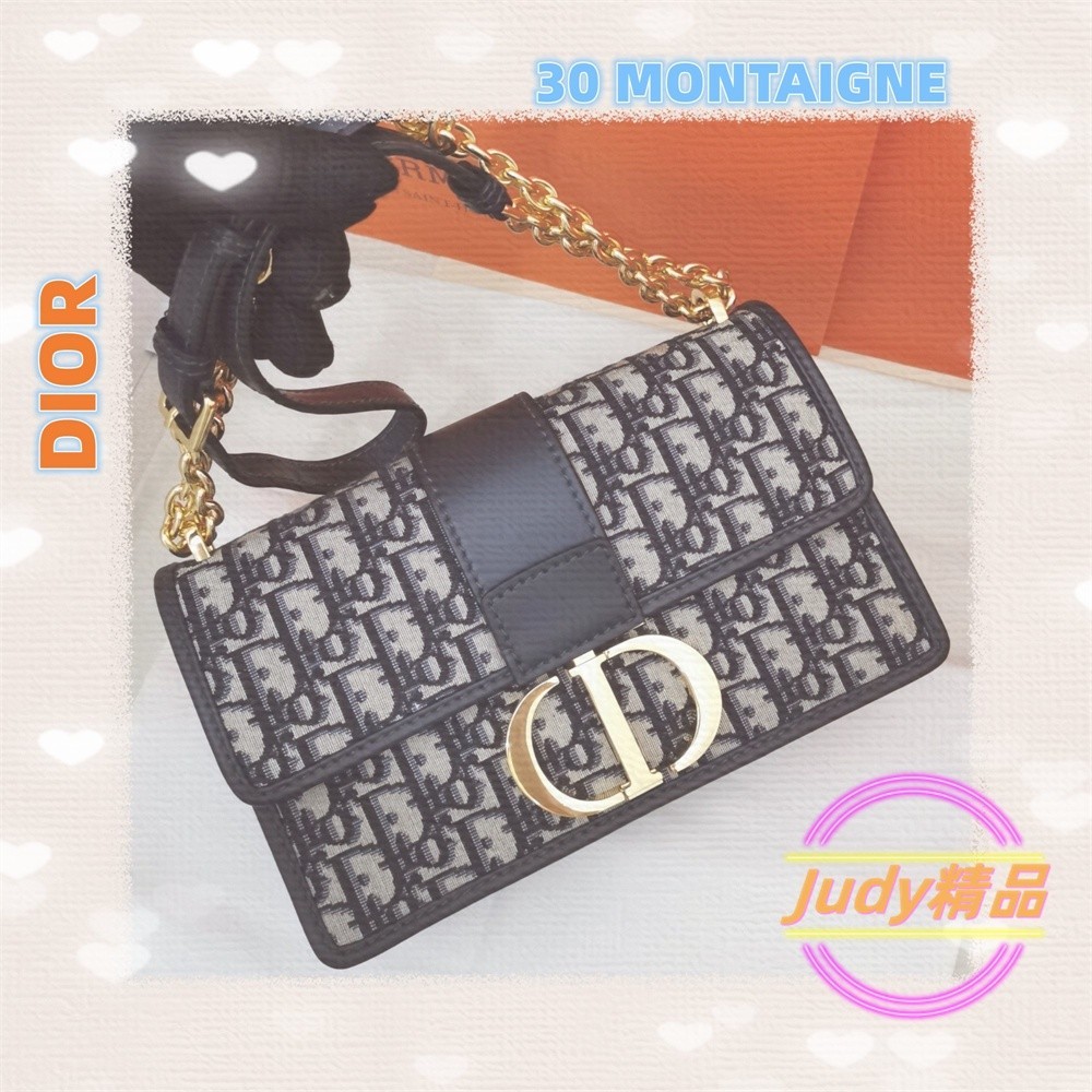 二手精品 DIOR迪奧 30 MONTAIGNE Oblique 蒙田包/鏈條包/單肩包/斜背包 M9208UTZQ