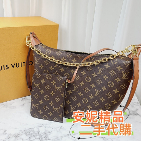 LV 路易威登 22新款 LOOP HOBO 經典老花 鏈條法棍包 半月包 單肩包 斜挎包 M46311