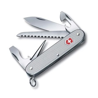 【Victorinox 瑞士維氏】瑞士刀 FARMER ALOX 9用刀 93mm-銀格 (0.8241.26) 墊腳石購物網