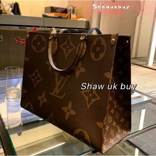 現貨Shaw 英國二手 LV Onthego GM 購物袋 經典 老花 tote 托特包 手提包 M45320 斜背包