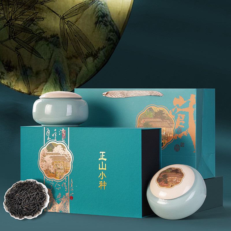 武夷山新茶正山小種特級紅茶茶葉高檔陶瓷罐禮盒裝伴手禮廠傢