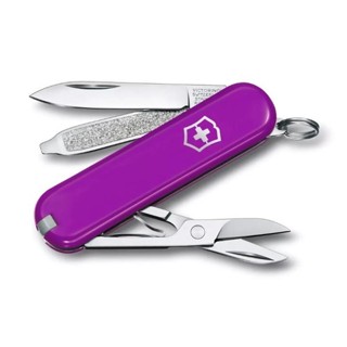 【Victorinox 瑞士維氏】瑞士刀CLASSIC SD 小型袋裝刀 7用刀 58mm-紫(0.6223.52G) 墊腳石購物網