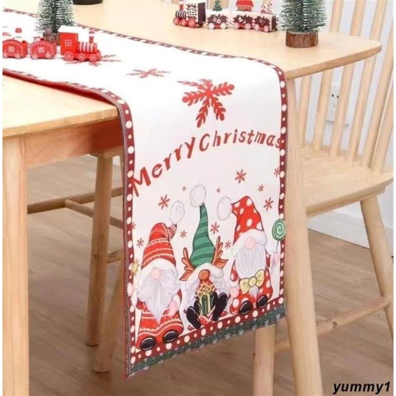 新款聖誕創意桌旂 針織長條桌佈 餐桌裝飾佈 桌巾桌墊丫米熱賣