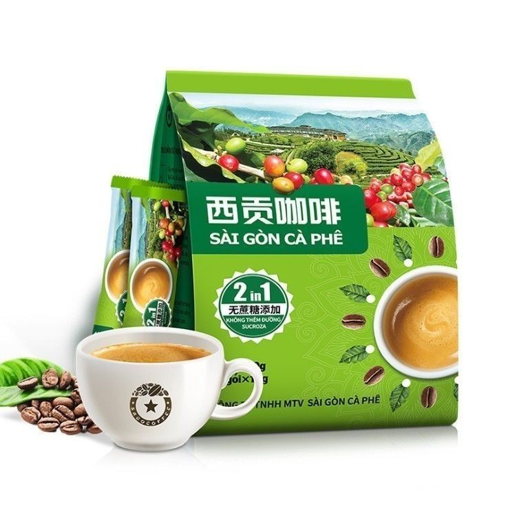 👍越南西貢咖啡 二閤一速溶咖啡粉 含糖.含奶 360g(30條袋裝) 無蔗糖速溶 咖啡條裝衝飲👍