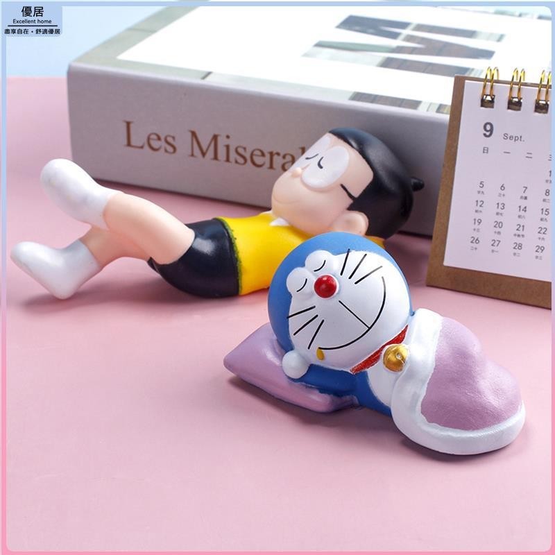 ☘優居☘動漫 哆啦A夢 Doraemon 叮噹貓 野比大雄 蓋被睡眠 Q版蛋糕裝飾公仔人偶模型玩具娃娃手辦擺件