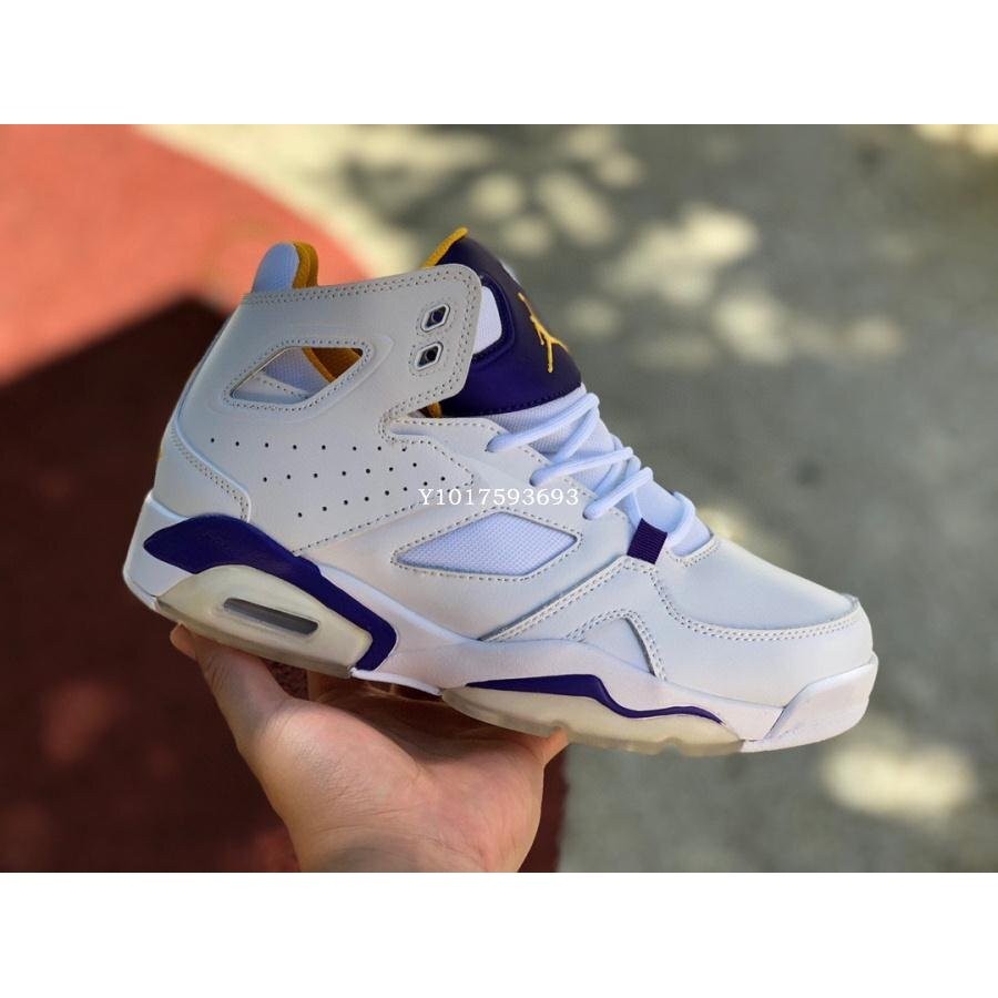 Jordan Flight Club 91 “Lakers”白紫黃 皮面 氣墊百搭文化籃球鞋DC7329-105男鞋