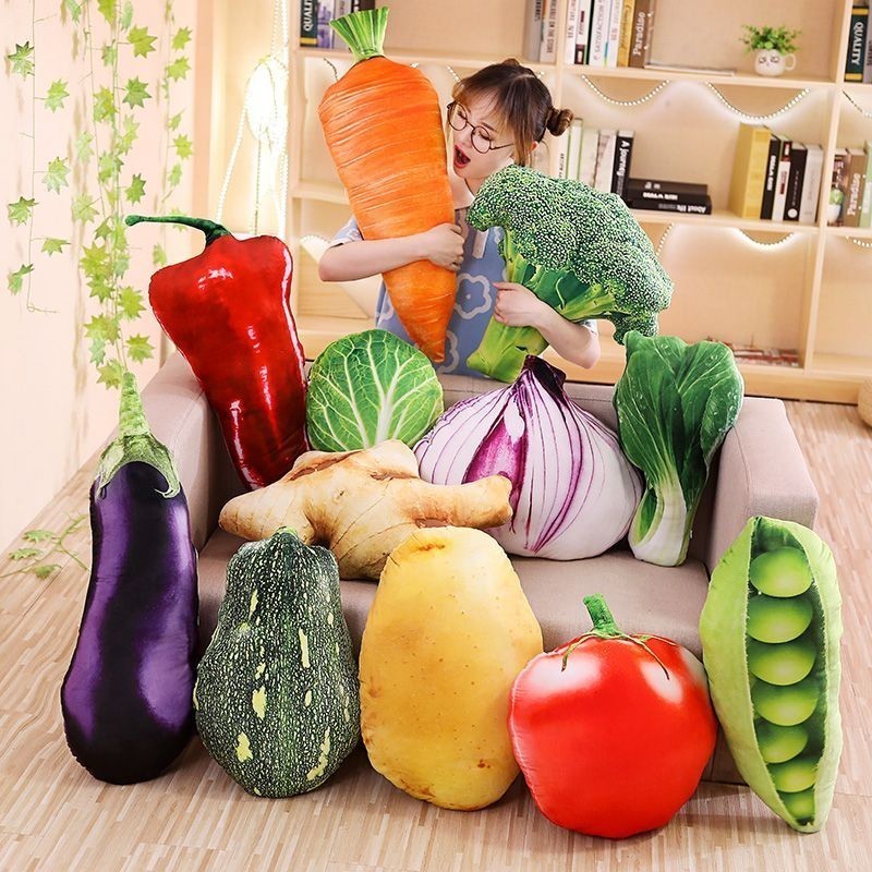 ✨✨✨創意仿真大白菜 胡蘿蔔 蔬菜抱枕 可愛水果系列 毛絨玩具 女生睡覺玩偶