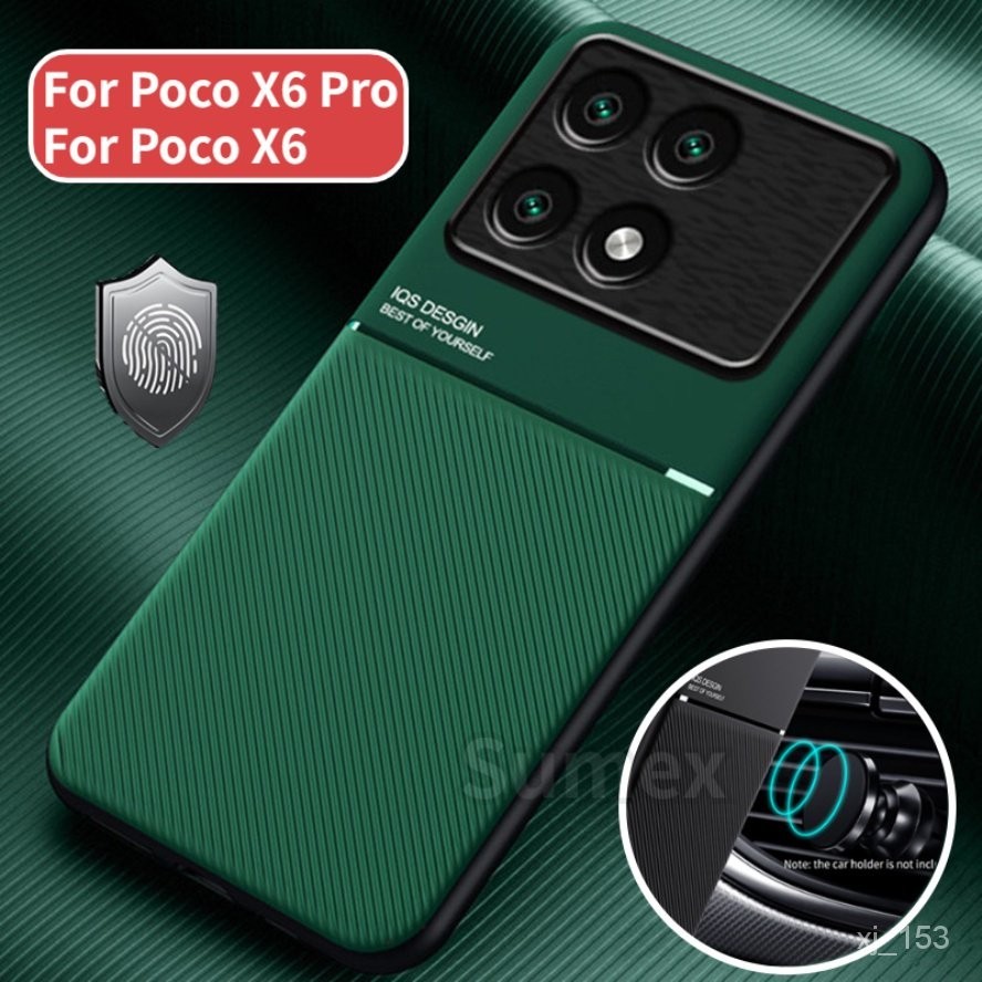 XIAOMI 適用於小米 PocoX6 Poco X6 Poco X6 Pro 5G 手機殼車載磁性伴侶支架皮套 hp