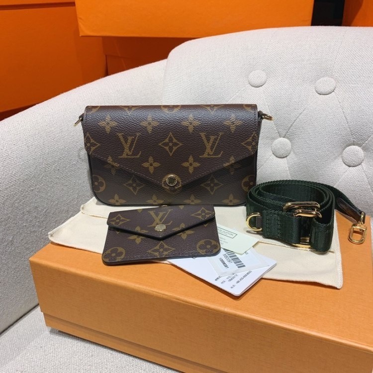 二手精品 Louis Vuitton FÉLICIE STRAP &amp; GO M80091 三合一 斜背包 肩背包