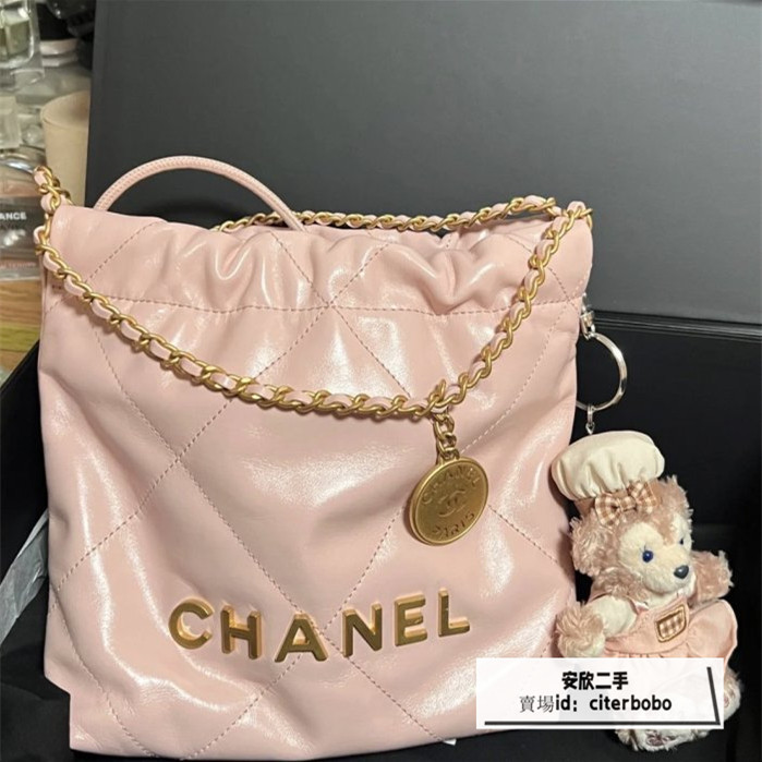 精品二手 CHANEL 香奈兒 AS3980 新款 小牛皮 mini 22bag 迷你手袋 “垃圾袋” 斜挎包 單肩包