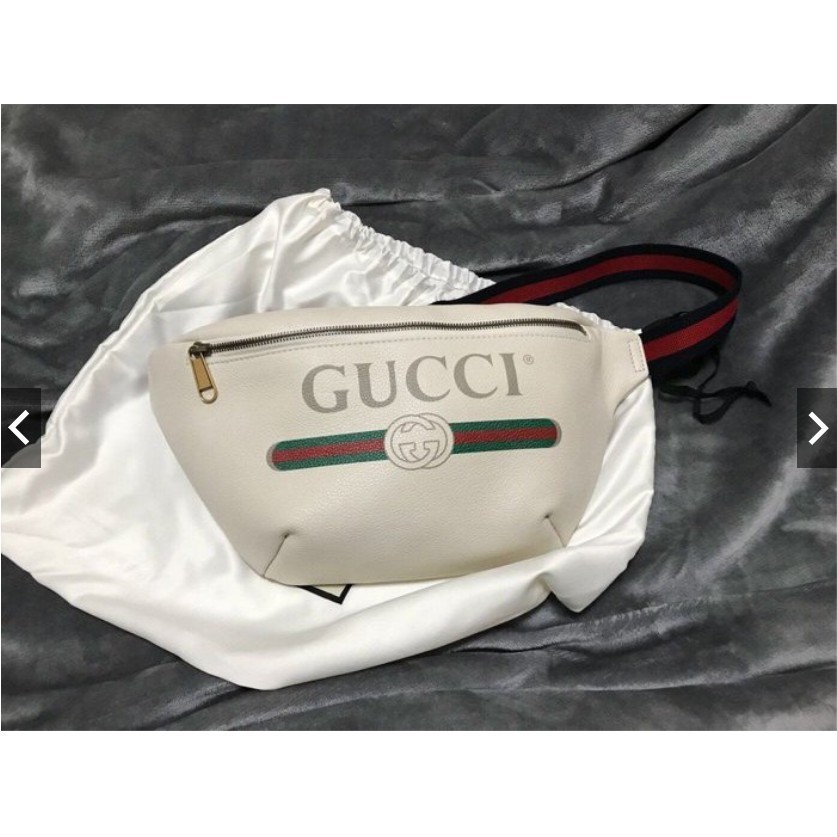 二手現貨 Gucci 新款 大款 530412 Print belt Bag 腰包 胸口包 側背包 蔡依林 楊冪同款