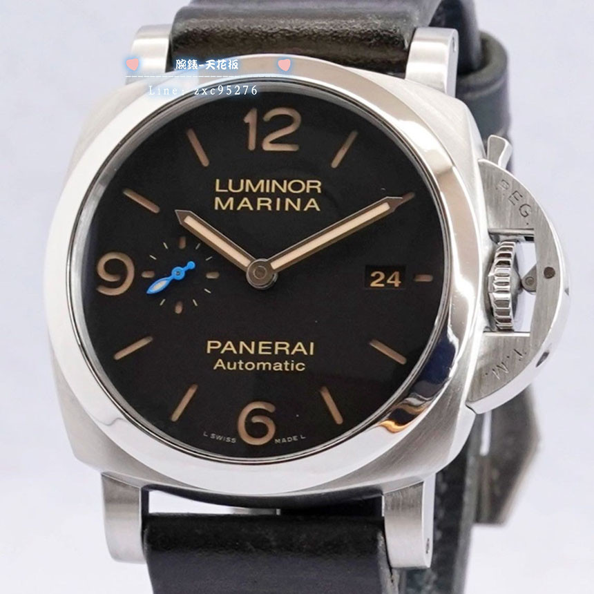 PANERAI 沛納海 LUMINOR MARINA PAM1312 絕版背透 三日鍊 藍色小秒針 三明治面盤 4