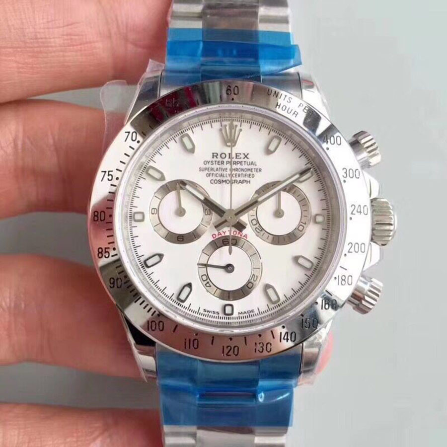 Rolex 勞力士 N廠迪通拿 白面鋼帶 三眼計時錶 熊貓 男士腕錶機械錶 4130 904