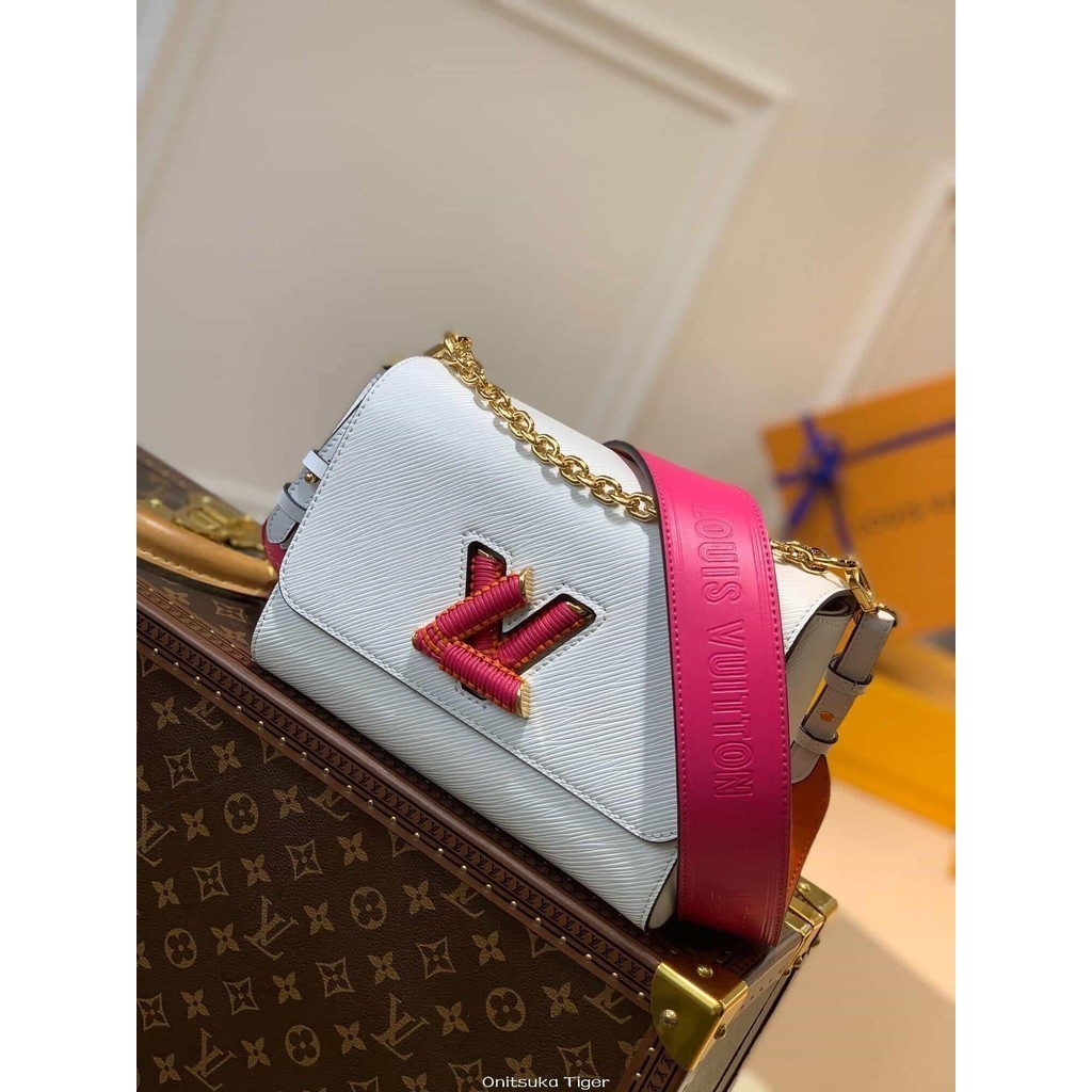 二手Louis Vuitton LV Twist 中號手袋 M57666白色 鏈條