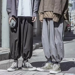 夏季百搭寬鬆燈籠褲男士薄款抽繩束腳韓版ins潮牌哈倫九分褲 休閒褲（TQK2）【壹號站】