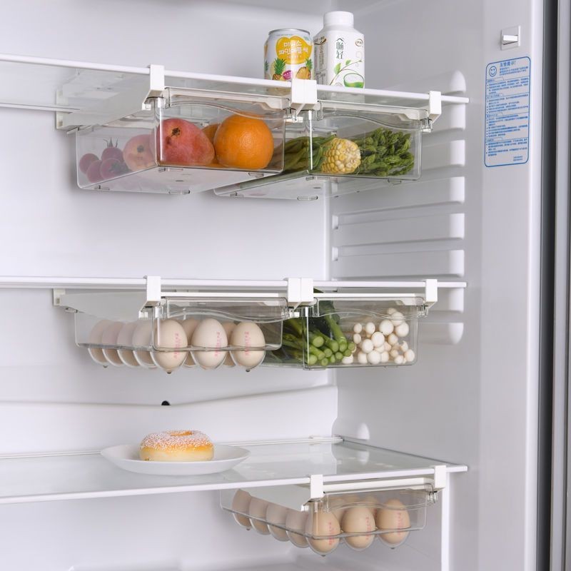 冰箱收納 多功能冰箱收納盒雞蛋盒儲物盒抽屜式裝蛋盒果蔬盒懸掛式廚房家用 冰箱整理