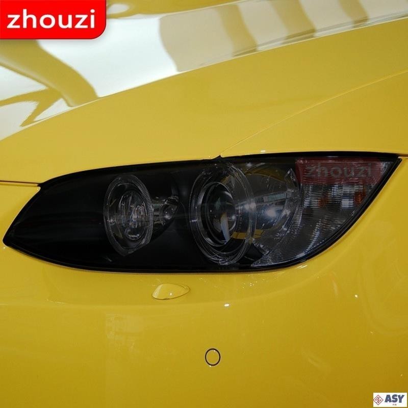 適用於BMW 寶馬 M3 E90 E92 E93 2007-2013 汽車大燈色調煙熏黑色保護膜前燈透明 TPU 貼紙配