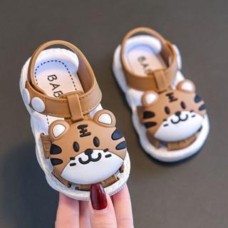 臺灣-出貨2024 新款兒童包頭涼鞋卡通男女寶寶嬰兒0-3歲防滑軟底外穿學步鞋