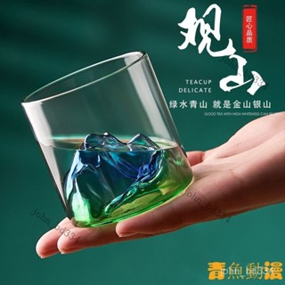 【好物優選】復古國潮風山河觀山杯子富士山玻璃杯透明冰山水杯耐熱泡茶杯子 BQ1J