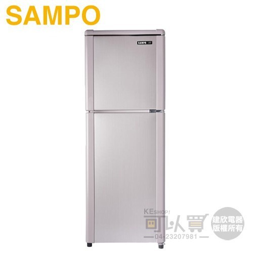 SAMPO 聲寶 ( SR-C14Q/R6 ) 140公升 經典定頻雙門冰箱-紫燦銀
