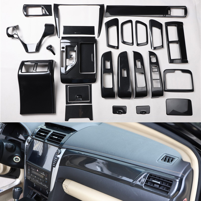 Camry 12-16款 內飾改裝5D立體碳纖亮片 出風口 門扶手 中控面板 排檔面板 玻璃升降 儀錶台 保護貼