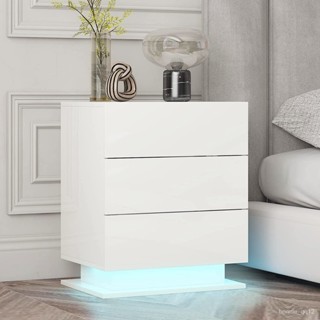 臥室床頭櫃 現代簡約傢用床頭櫃 帶LED燈光櫃子