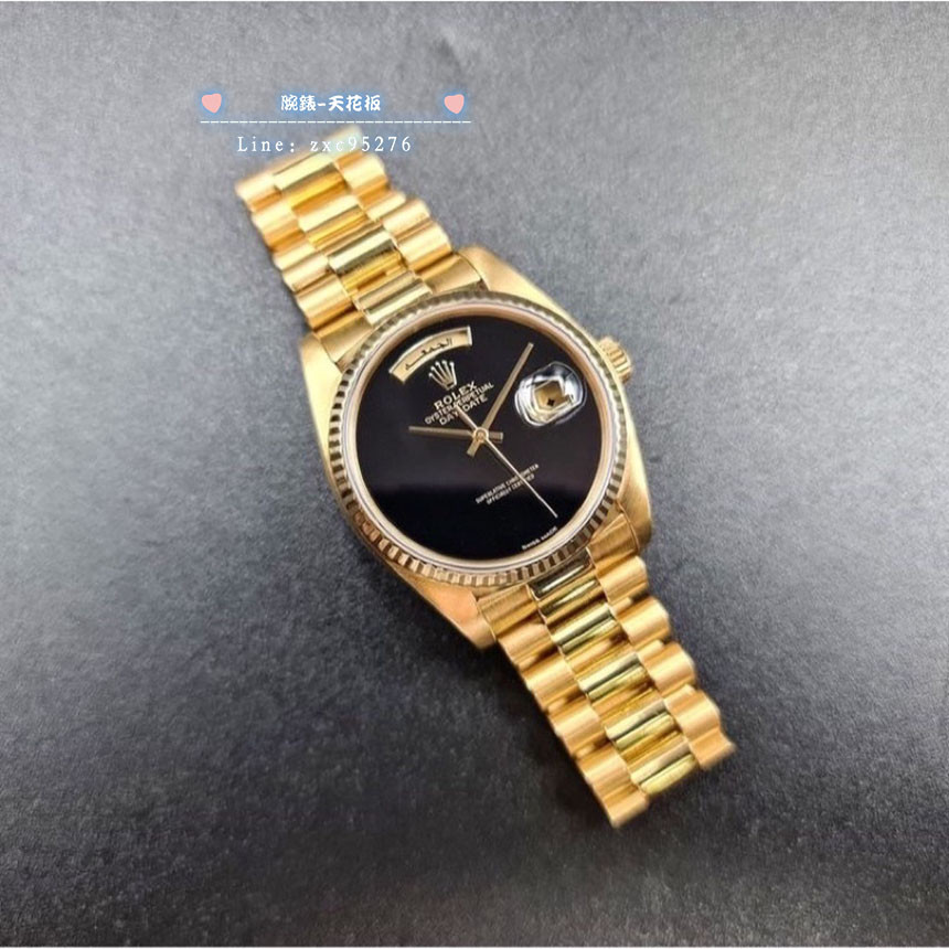 勞力士 1803 黃金 18K金 黑面盤 拉丁 黃K金 ROLEX DAY DATE 18038 18238 14